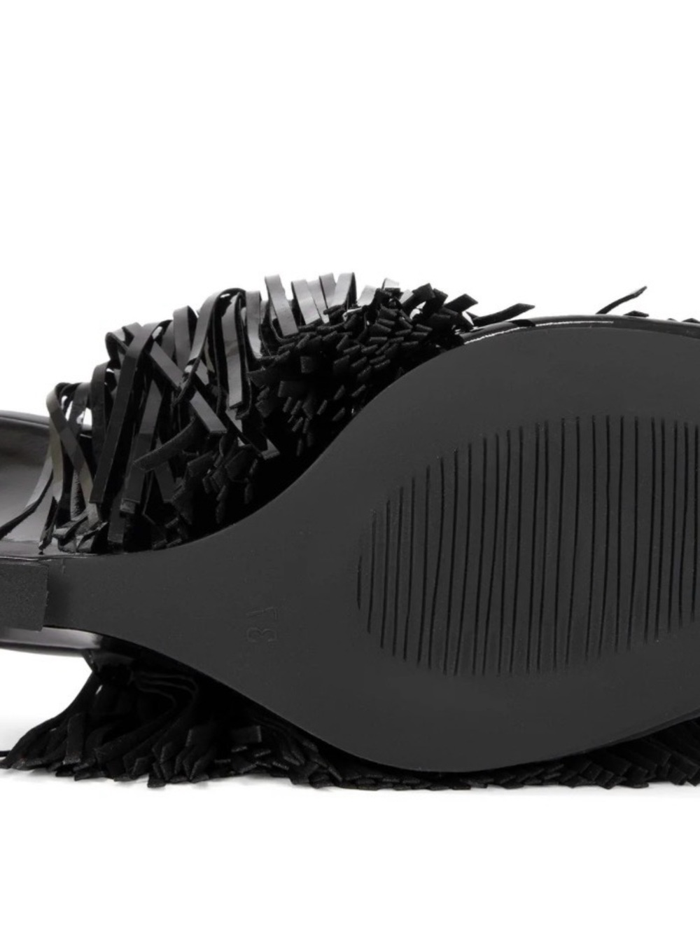 Black Fringe Patent Mule - Unknown Brand - Picture 3 of 4